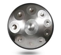 Prremium Handpan Steel Drums 22 Inches 10-Note Handpan Drum D Minor Adult Handpan Black with Hand Drum Stand for Yoga Instrument Gift (Color : Silver 432Hz, Size : 9 notes)