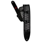 PRS 2.4 Inch Padded Guitar Strap w/FLASH, Custom Jacquard Birds Wavelength, Charcoal, black, S