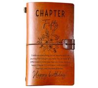 PRSTENLY 50th Birthday Gifts for Women, 140 Page Refillable Leather Journal | 50 Years Old Gift for Her Mum from Daughter Son, Happy Birthday Presents for Wife Auntie Friend