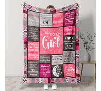 PRSTENLY 60 x 50 Inches Fleece Blanket For Girlfriend, Single Layered Patchwork Design, Cute Birthday Gift For Her On Christmas Anniversary Valentine's Day, Romantic I Love You Present