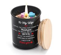 PRSTENLY Anniversary Christmas Wedding Gifts for Her, to My Wife Birthday Candle Gift with Healing Crystal Romantic Gifts Valentines Day Mothers Day Presents for Wife, 7oz Lavender Scented Candle