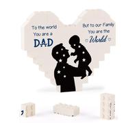 PRSTENLY Dad Gifts, Dad Birthday Gifts Building Blocks Plaque, Gift for Daddy from Daughter Son on Father's Day, Valentines, Christmas, Anniversary, Wedding