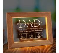 PRSTENLY Dad Gifts, Dad Birthday Gifts from Daughter Son, Father's Day Gift for Men Night Light Frame with Grateful Sayings for Daddy Gift for Birthday Presents Christmas