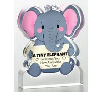 PRSTENLY Elephant Lovers Gifts Inspirational Gifts for Women Acrylic Plaque Elephant Gifts for Mum Sister Friend You Are Awesome Gift for Animal Lovers Friendship Gifts Christmas Birthday Gifts