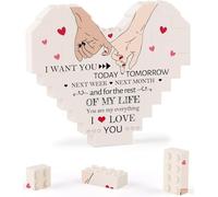 PRSTENLY Gifts for Him Her, Building Block Plaque I Love You Gift for Her