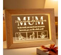 PRSTENLY Gifts for Mum Birthday Gifts from Daughter Son, Best Mum Present Night Light Frame Thank You Gift for Mummy Mothers Day Retirement Valentines Christmas