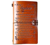 PRSTENLY Graduation Gifts to My Nephew Journal, 140 Page Refillable Journal Notebooks, Travel Diary Friendship Anniversary Birthday Gift for Nephew from Aunt Uncle