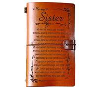 PRSTENLY Sisters Gifts from Sister Leather Journal, To My Sister Gifts 140 Page Refillable Notebooks, Graduation Mothers Day Valentines Day Christmas Gifts for Sister from Sister Brother