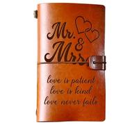 PRSTENLY Wedding Gifts Leather Journal, 140 Page Refillable Notebooks Wedding Gifts for Bride and Groom, Engagement Gifts for Couples Newlywed Mr and Mrs Gifts for Him Her Wedding Anniversary