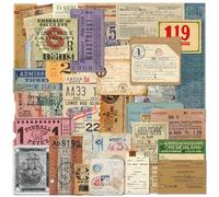 PRSTINCOL 100Pcs Vintage Sticker Pack - Scrapbooking Supplies & Junk Journal Accessories - Aesthetic Stickers for Water Bottles, Craft Kits, Bullet Journals - Retro Design