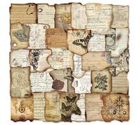PRSTINCOL Vintage Journaling Stickers,Scrapbook Supplies for Planners,100Pcs Junk Journal Supplies with Antique Map Prints, Distressed Edges for Kids Teenagers Adults
