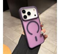 PRSTNN Metal Lens Bracket Magnetic Phone Case for iPhone 17 16 15 14 13 12 Pro Max 17 Air 16 15 14 Plus Wireless Charger Shockproof Cover,Midnight Purple,for iPhone 17 Pro