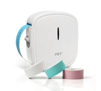 PRT Label Maker Machine with 3Roll Tapes (12M), Built-in Cutter Portable Bluetooth Label Printer, Handheld Sticker Maker with Multiple Templates for Home, School, Office Organization- White