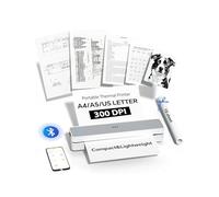 PRT Portable Printer Wireless for Travel, Inkless Bluetooth Compact A4 Mobile Thermal Printer, Compatible with iOS, Android, Laptop for Home Use, Office & Vehicles