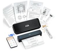 PRT Portable Printer with Printer Carry Case and 200pcThermal Paper, Thermal Inkless Small Bluetooth Printer, Support A4, A5, Compatible with Phone, Laptop for Office, Vehicles, Travel, Home Use