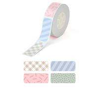 PRT Qutie Label Maker GapTape, Waterproof DIY Self-Adhesive Labels, 12mm*30mm*210pcs Compatible for Qutie Label Printer, Suitable for Name Price Shelf Life Classification Labels-Brushstrokes