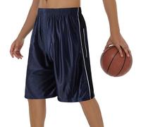 PRTCYPNT Men's 11'' Cool Basketball Shorts with Pockets Long Gym Athletic Shorts Running Quick-Dry Drawstring, Blue, X-Large