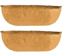 PRTECY 2 Pcs Trough Coco Fiber Replacement Liner, Pre-Formed Replacement Trough Coco Coir Coconut Liner Plant Basket Liner for Window Box Wall Trough Planter (36 Inch)