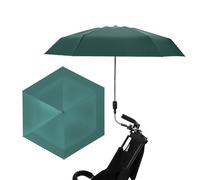 PRTECY 35.4 Inch Beach Umbrella for Chair, Universal Stroller Umbrella with Adjustable Clamp Portable Shading Umbrella Parasol for Beach Chairs Camping Travelling Accessories,(Green)