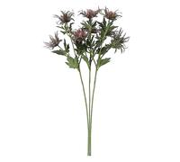 PRTECY 3Pcs Artificial Thistle Flower Branches, Faux Thistle Flower Bouquet Simulation Sea Holly Plant Stem for Wedding Party Home Office Photography Props Decoration(Purple)