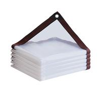 PRTECY Clear Waterproof Tarps Outdoor Thicken Garden Rainproof Covering with Grommets Transparent Tarpaulin Tarp Cover for Covering Henhouse Porch Canopy Plant Camping(1.5x1.8m/5x6FT)