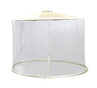 PRTECY Patio Umbrella Netting with Double Zipper Door Universal Canopy Umbrella Screen with Water Pipe Polyester Mesh Net Canopy Curtains for Outdoor and Patio Tables(Beige Yellow)