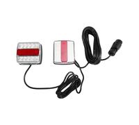 Prterver 12V Universal 7Pin Rear Combination Towing Tail Light LED Trailer Brake Stop 10m Cable License Plate Reflector Lamp
