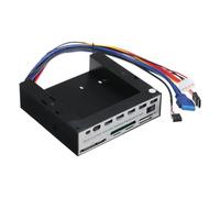 Prterver 5.25 Inch Front Panel Expansion Hub with 3 USB3.0 2 USB2.0 Ports 5-In-1 Card Reader Support One-Key Backup Panel