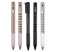 Prterver 5PCS Crunchy Sensory Pen, Geometric Crinkle Design with Textured Grip, 0.5mm Writing Tool