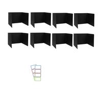 Prterver 8 Pack Desk Dividers for Students, Waterproof Plastic Study Carrel Divider, Easy to Clean Privacy Classroom Shield Black