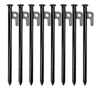 Prterver 8 Pack Tent Stakes Heavy Duty Metal Tent Pegs for Camping Steel Tent Stakes Unbreakable and Inflexible,40cm