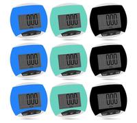 Prterver 9-Pack Simple Pedometer for Walking Step Counting, Portable Clip-on Step Tracker for Recording Calorie Consumption
