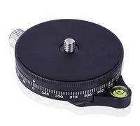 Prterver Camera Pan Base With Style Plate, 0.95Cm Screw Aluminum Panoramic Ball Tripod Head With Bubble Level, Load Capacity 22 Lbs