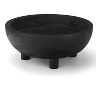 Prterver Key Bowl for Entryway Table, Wooden Decorative Bowl,11" Large Wood Fruit Bowl for Kitchen Counter Decorations Black