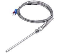 Prterver Steel Temperature Probe Pt100 RTD Sensor Cable 2M 98 mm 3 Wires -50~400 Celsius