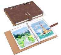 Prudiut Watercolor Sketchbook, 30 Sheets, 140 Lb Cold Press, Brown | 300 Gsm Paper, Ring Bound Loose-Leaf Design, Good Water Absorption, for Watercolor, Drawing and Mixed Media