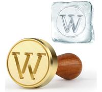 PrudoPex Ice Stamp for Ice Cube, W Letter Initials, 1.4 inch 3mm Depth, Ice Cubes Branding for Whiskey Cocktails & Bar Drinks