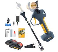 Prunarbo 2-in-1 Electric Secateurs Cordless with Pole, 40MM Professional Battery Pruning Shears Tree Cutter Telescopic Garden Shears Extension 1.3-2.5m (PR-E40-Set)