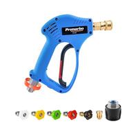 Prunarbo High Pressure Washer Gun with Adapter Compatible with Nilfisk/Bosch Hose 5 Nozzle Tips 1/4 Inch Quick Connector Snow Foam Gun Car Washing Accessories