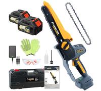 Prunarbo Mini Chainsaw Cordless 8 inch, Hand Held Battery Electric Saws to Cut Wood and Trees, 2 Pack 4Ah Batteries with Replacement Chain (PR-E8)