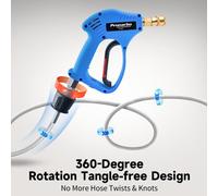 Prunarbo Pressure Washer Gun With 5 Nozzle Tips And 1/4 Inch Quick Connector Compatible With Nilfisk Bosch Hoses For Outdoor Clean