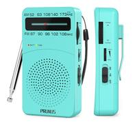 PRUNUS J-166 Portable Radio AM FM, Battery Operated Radio | Small Pocket Radio with Tuning Light, Back Clip, Layard, Excellent Reception, Mini Transistor Emergency Radio