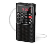 PRUNUS J-328 Small Radio Portable Rechargeable FM Radio, MP3 Digital Radio with Recorder,SD/TF/AUX, Portable Radios Battery Operated with Lock Keys for Jogging, Walking, Traveling(NO AM)