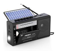 PRUNUS J-360 Cassette Player Portable, AM FM Radio, Bluetooth Casette Tape Player Recorder, Solar/Rechargeable Battery, Tape Recorder with Flashlight, Headphone Jack, Support 32GB SD Card/USB
