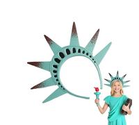 Pruojhw Accessories for 4th of July, Patriotic Goddess Crown and Torch, Light Patriotic Accessories for Festivals, School, Independence Day and Halloween