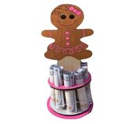 Pruojhw Christmas Wooden Coin Purse, Wooden Christmas Coin Purse | Double Layer Santa Claus Coin Purse - Christmas Coin Purse for Cash, Multiple Holes to Place Money, Santa Claus, Woman in Gingerbread