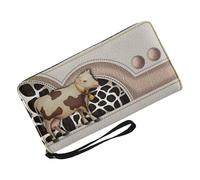 Pruojhw Cow Wallets for Women, Cow Print Wallets for Women with Straps - PU Leather Cow Pattern Wallets - Money Organizer Soft Coin Purse and Purse for Workplace, a, see description, See description