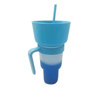 Pruojhw Cup and Bowl Combi - 2-in-1 Stadium Snack Drink Cup Combination Tumbler for Popcorn, Sweets, Chips Reusable for Activities and Home