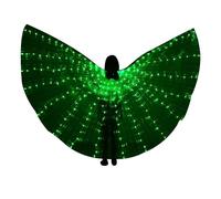 Pruojhw LED Butterfly Wings | Oriental Dance Wings with Sticks for Adult | Belly Dance Costume with Colorful LED Lights and Telescopic Sticks