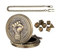 Pruojhw Metal Dice Case, Dice Pocket Holder | Pocket Watch Dice Game Fist Model - Vintage Pocket Watch Accessories, Pocket Watch Case for Women, Men, Bronze, Se référer au descriptif, Refer to